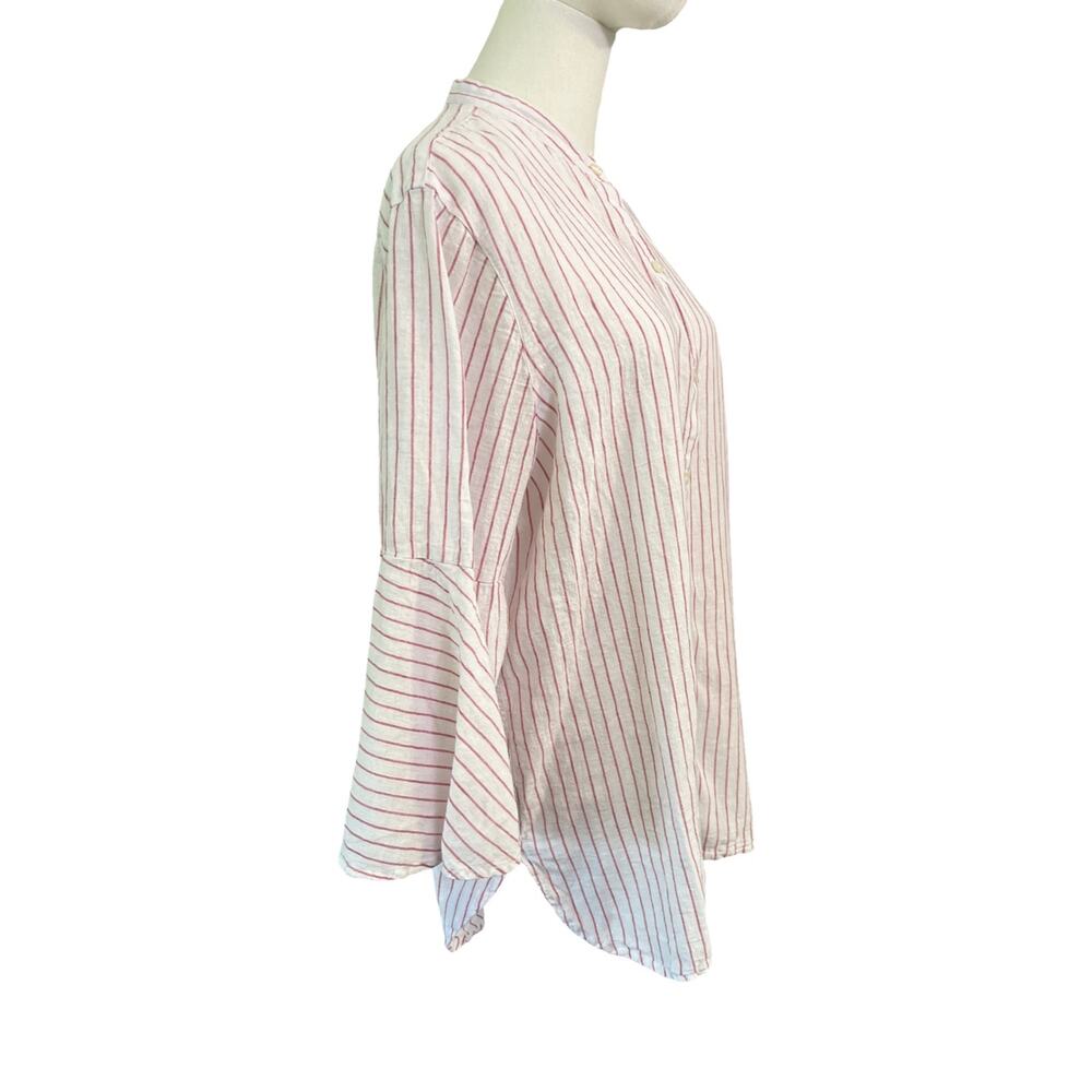 Chaps Striped Linen Blend Button Front Blouse Wom… - image 4